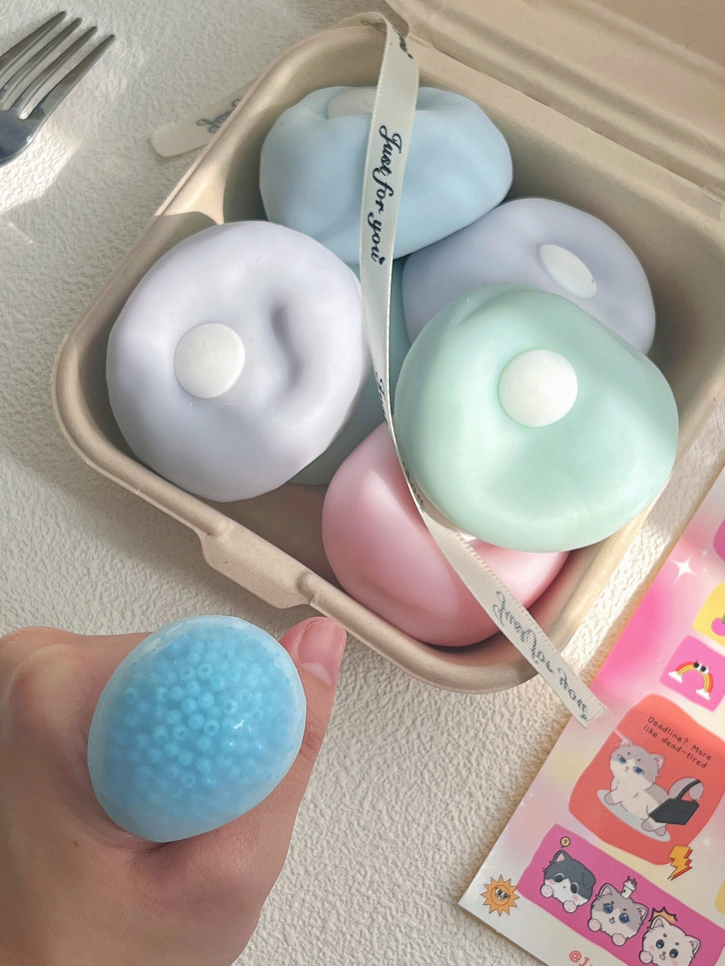 Milk Skin Stress Ball with Beads – TikTok Viral Toy