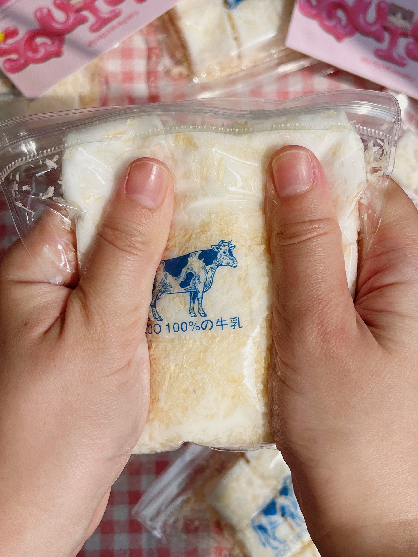 Squishy Pudding Cubes with Coconut Flakes 9 Pcs