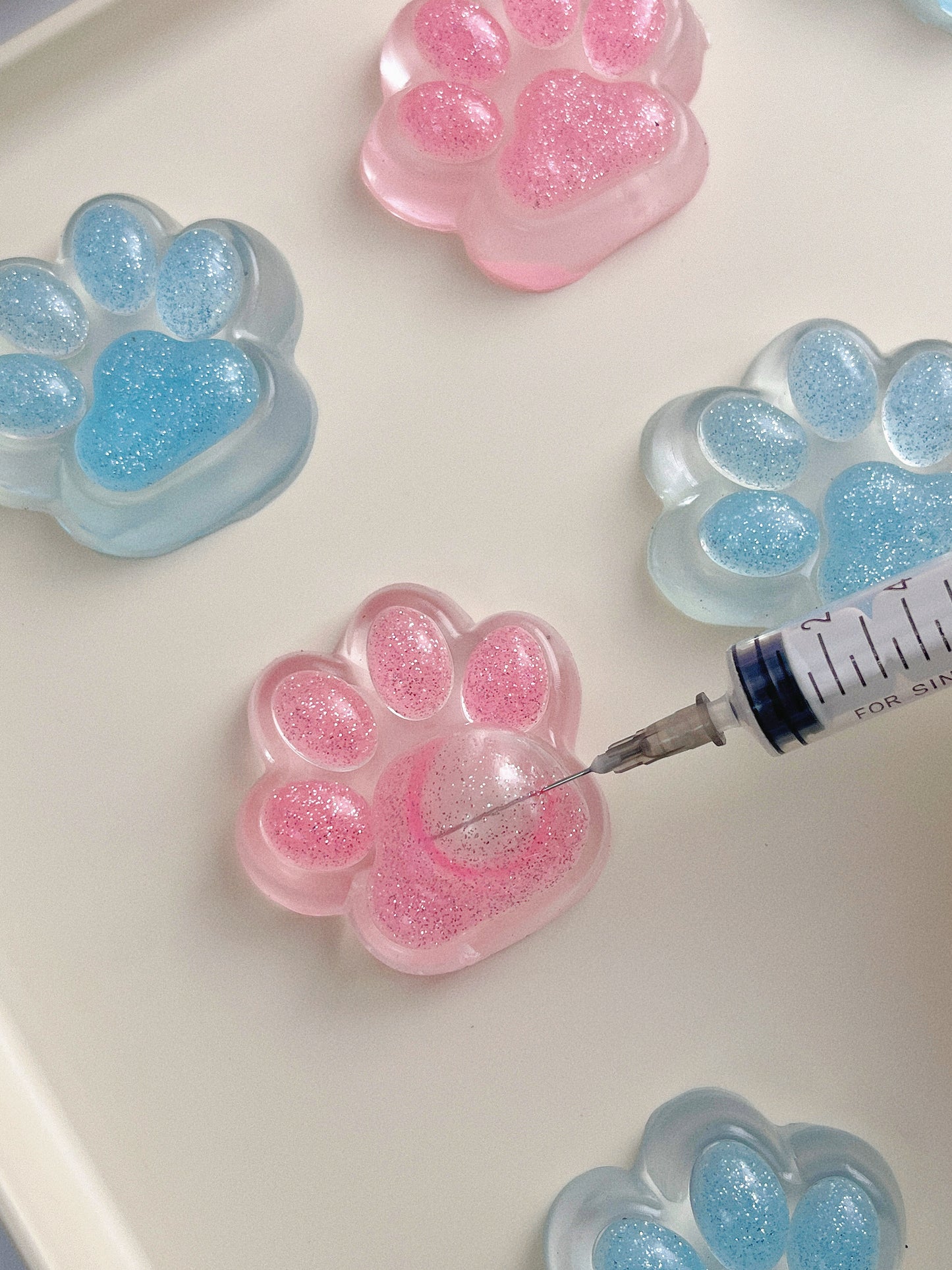 Crystal Glitter Cat Paw Squishy – Medium Size in Sparkling Cat Paw