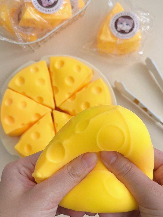 Big Cheese Slice Squishy Stress Relief Toy with Tasty Scents