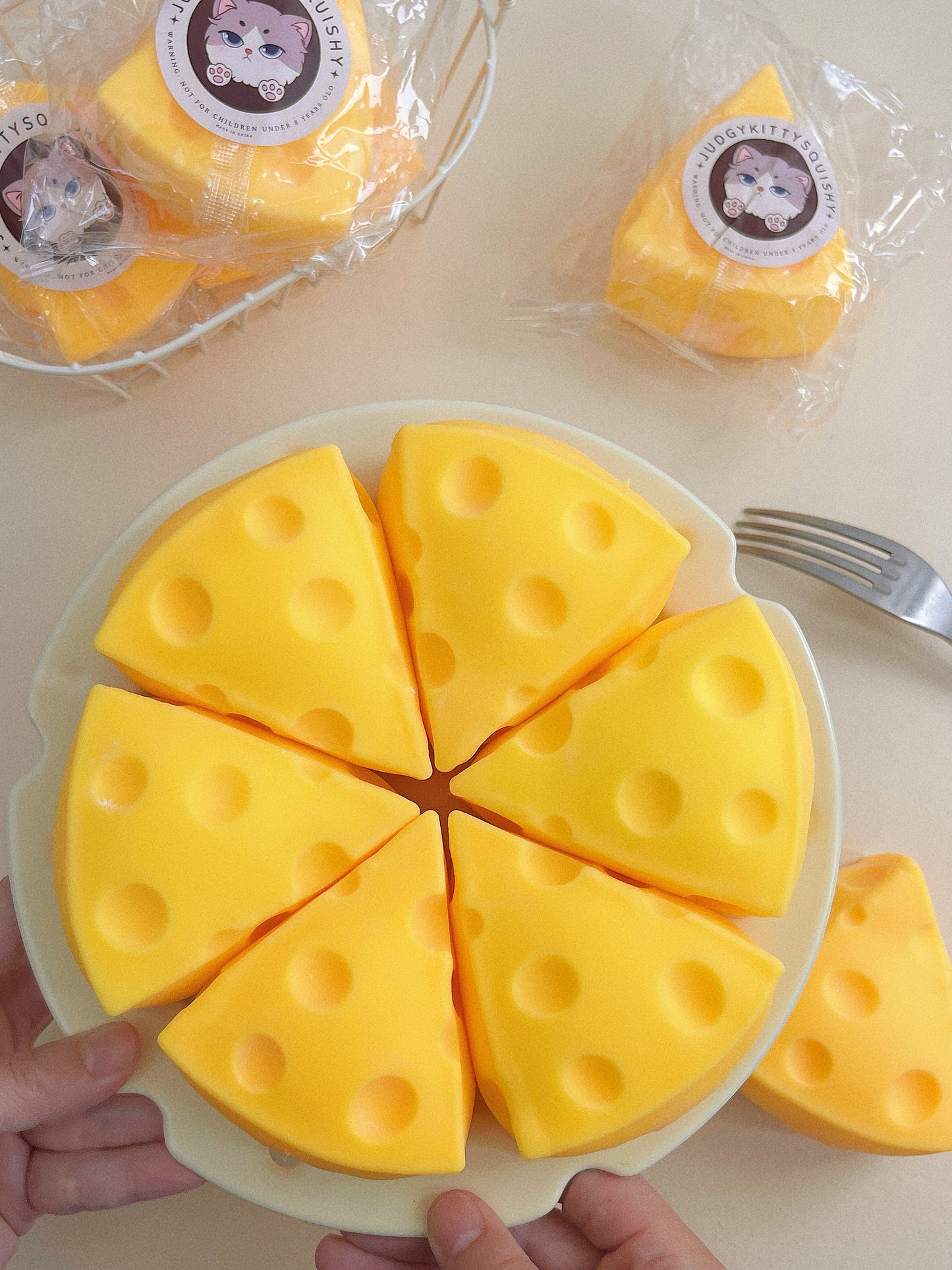 Big Cheese Slice Squishy Stress Relief Toy with Tasty Scents