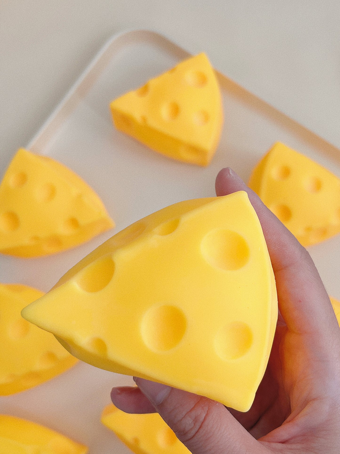 Big Cheese Slice Squishy Stress Relief Toy with Tasty Scents