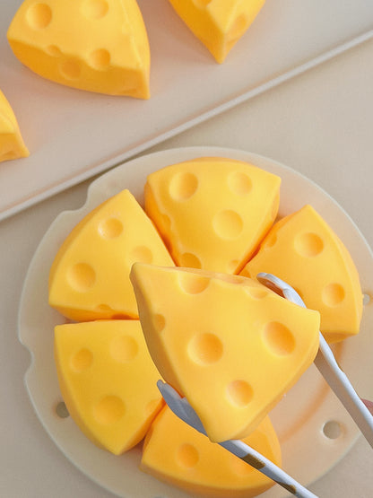 Big Cheese Slice Squishy Stress Relief Toy with Tasty Scents