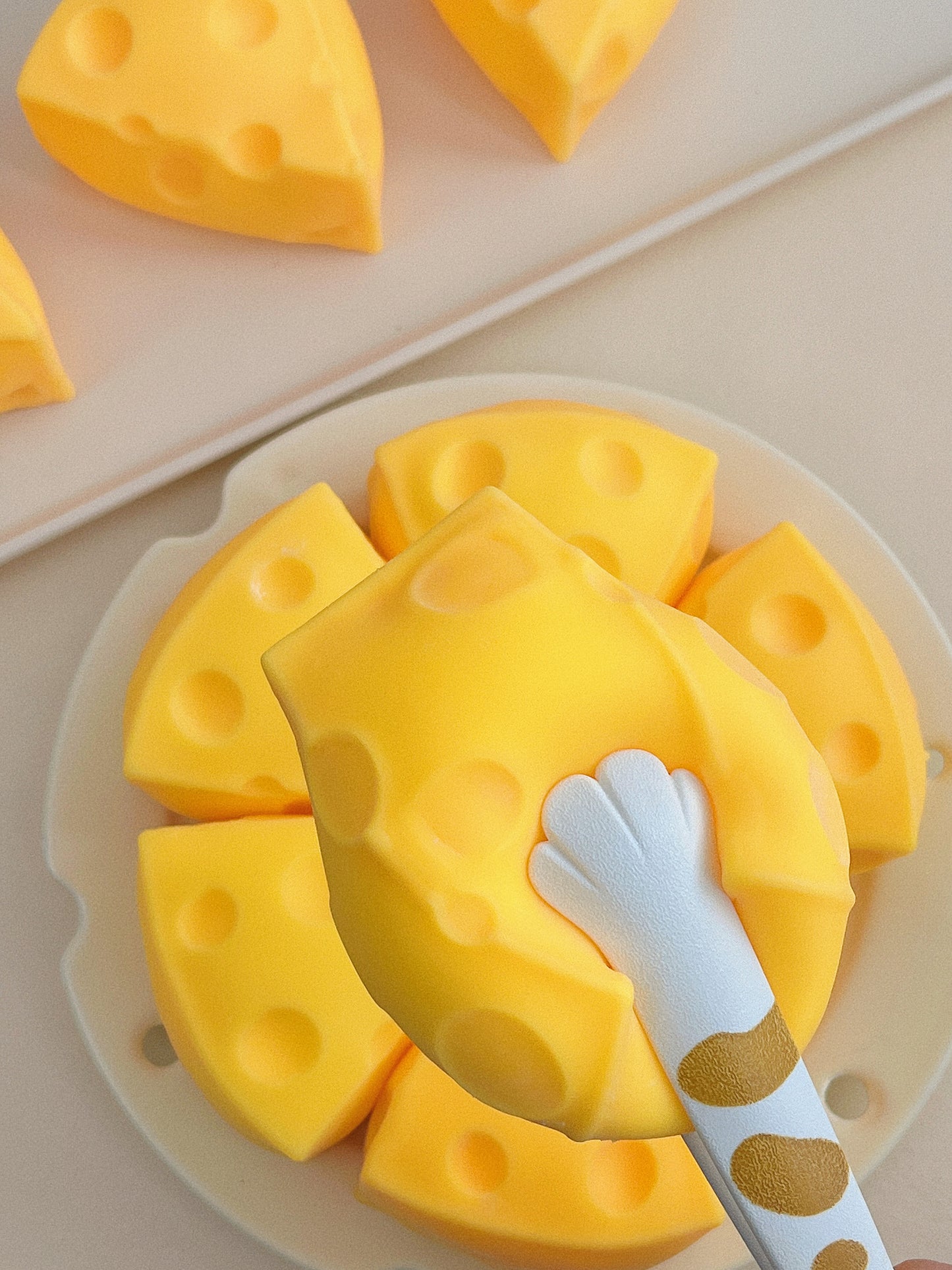 Big Cheese Slice Squishy Stress Relief Toy with Tasty Scents