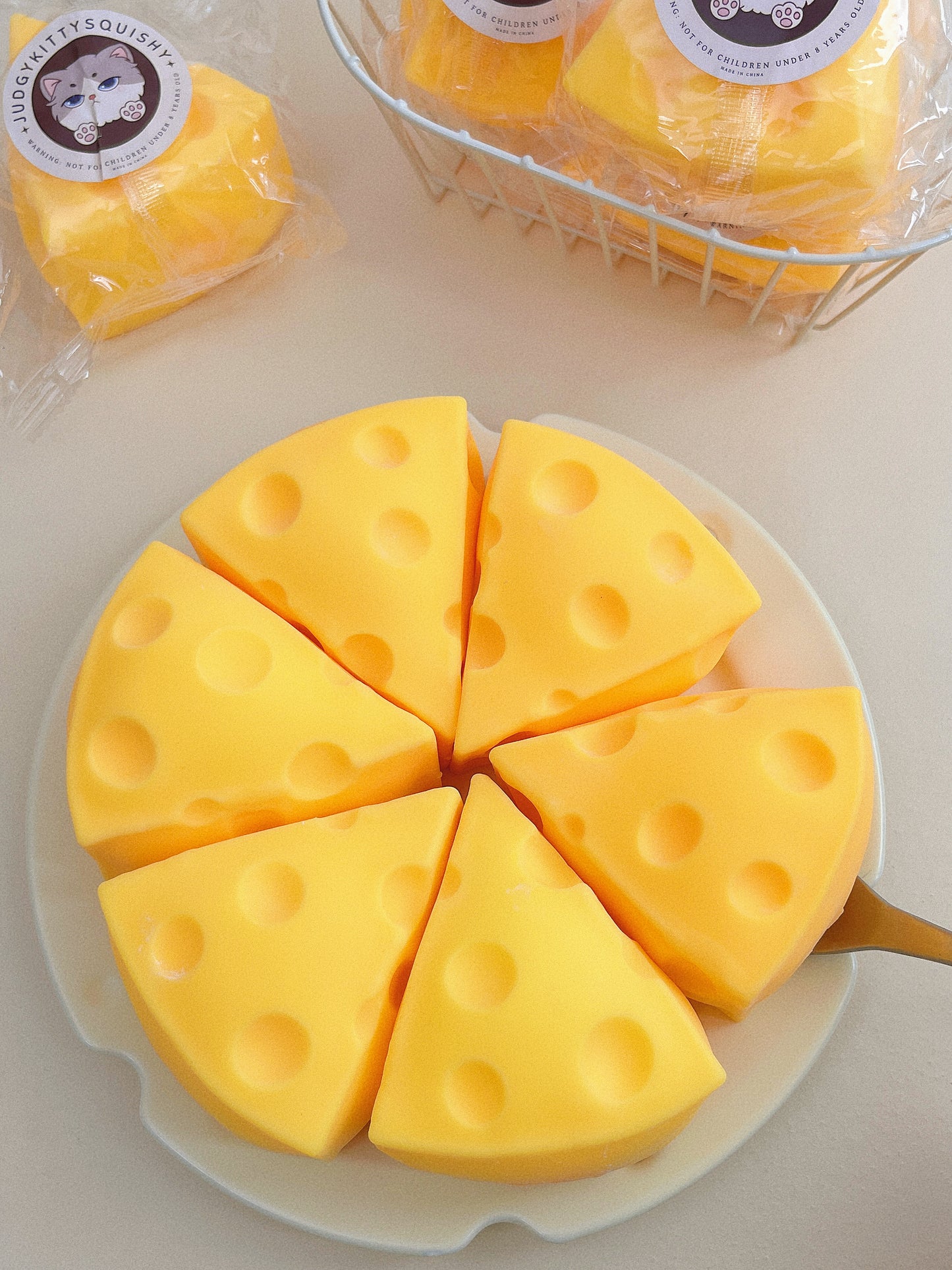 Big Cheese Slice Squishy Stress Relief Toy with Tasty Scents