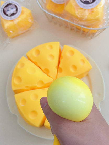 Big Cheese Slice Squishy Stress Relief Toy with Tasty Scents