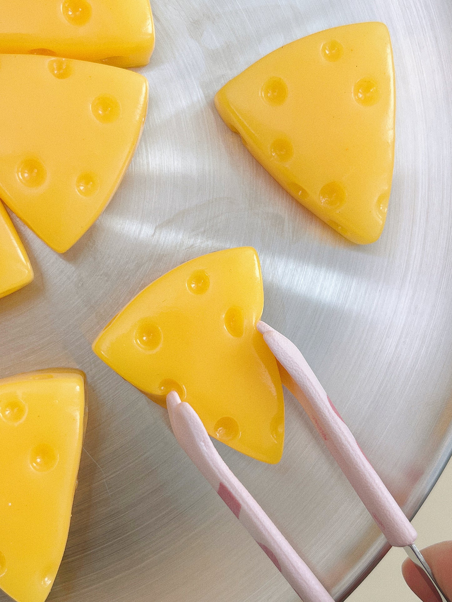 Mini Cheese Slice Squishy Keychain