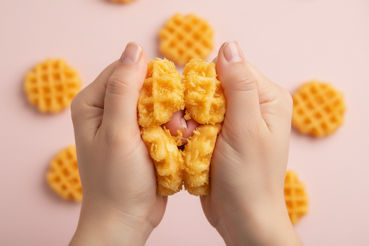 Realistic Waffle Squishy Toy – Food Fidget & Prank Gift