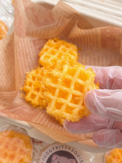 Realistic Waffle Squishy Toy - Stress Relief Prank Gift for Food Lovers