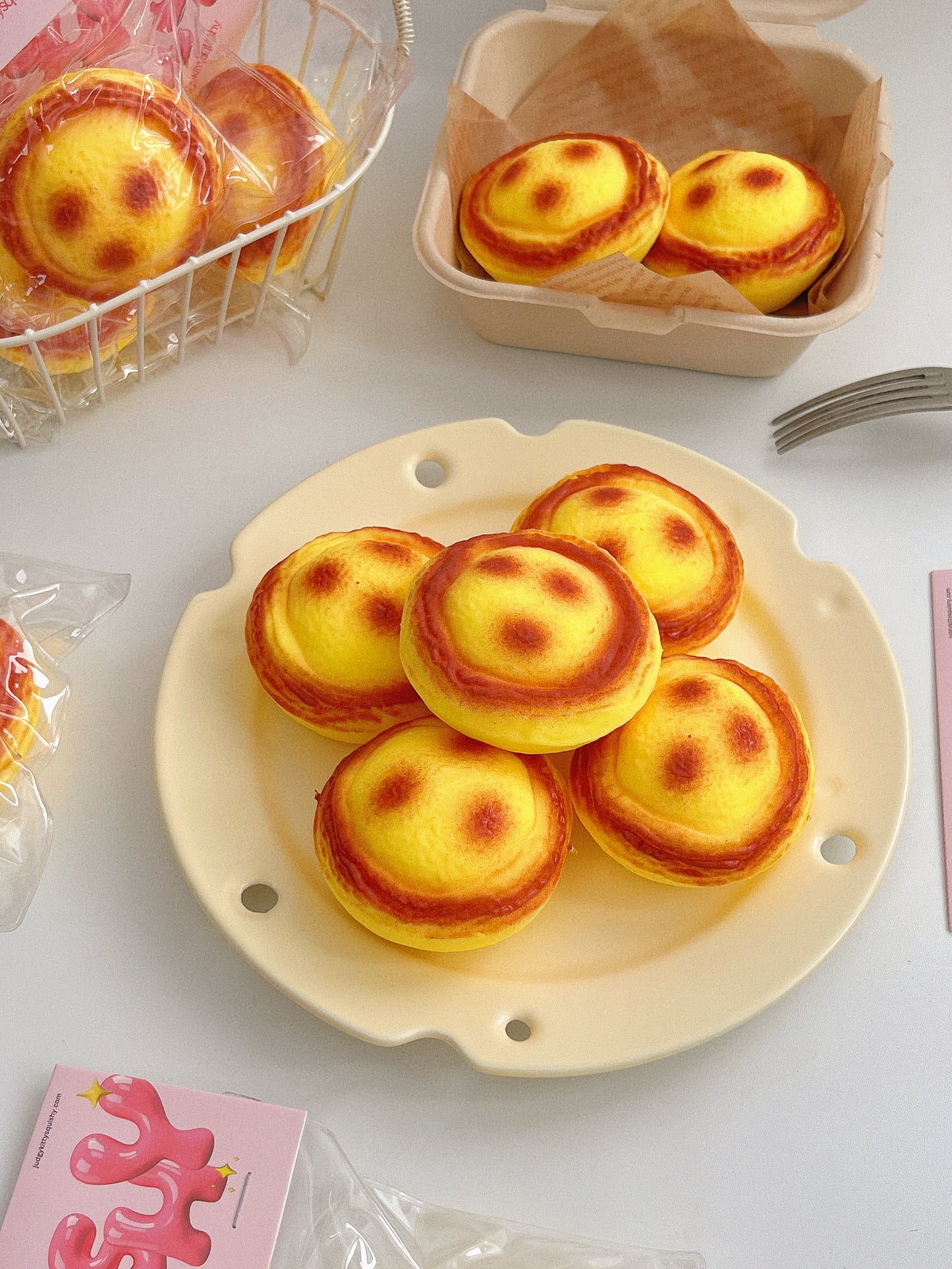 Egg Tart Slow Rise Squishy Toy for Stress Relief - With Tasty Scents