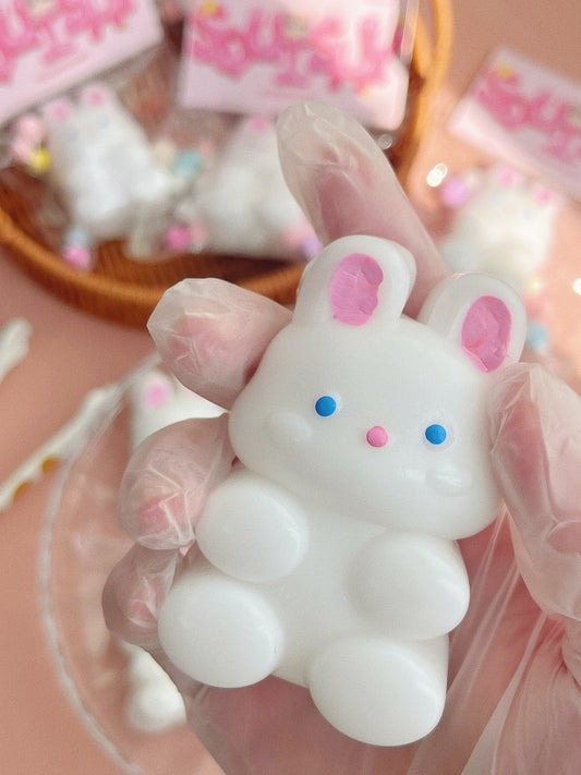 Fluffy Bunny Squishy Toy - Soft Stress Relief with Kawaii Charm