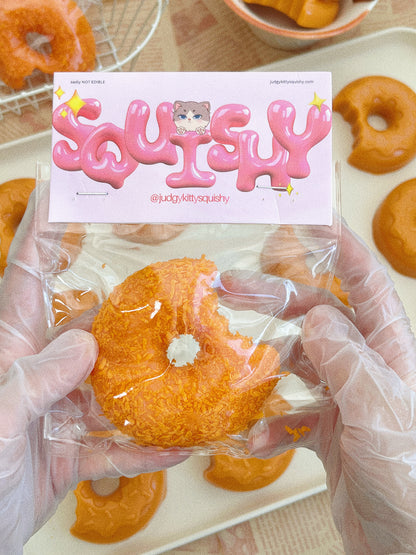 Judgy Kitty Bite-Sized Donut Squishy Toy - Stress Relief with a Dash of Sass