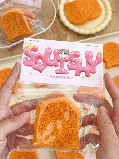 Judgy Kitty Fried Toast Slice Squishy Toy