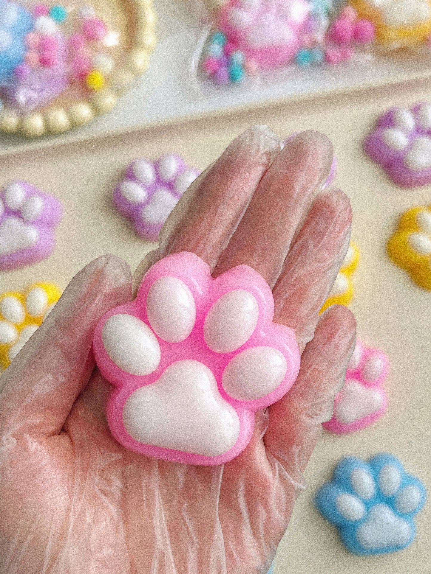 Dual-Tone Cat Paw Squishy – Soft and Satisfying Stress Relief Toy