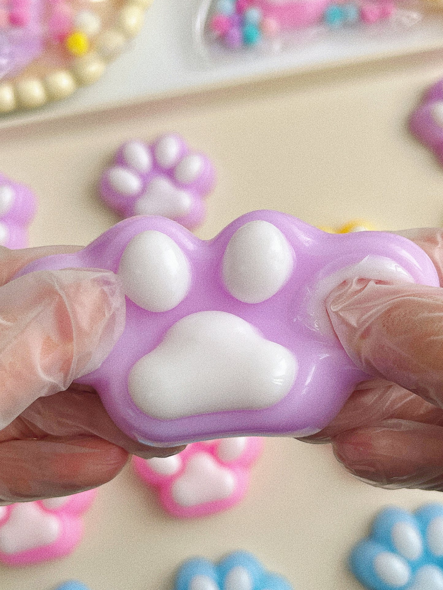 Dual-Tone Cat Paw Squishy – Soft and Satisfying Stress Relief Toy