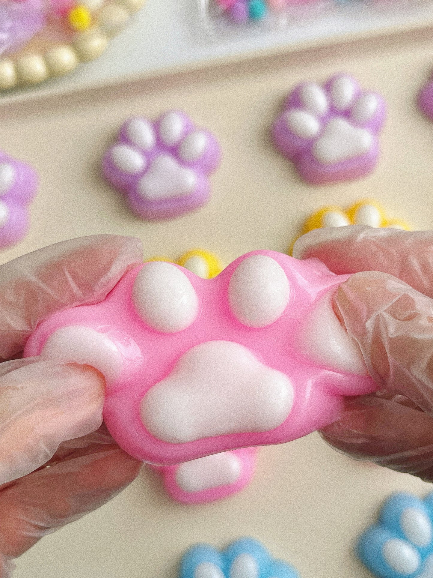 Dual-Tone Cat Paw Squishy – Soft and Satisfying Stress Relief Toy