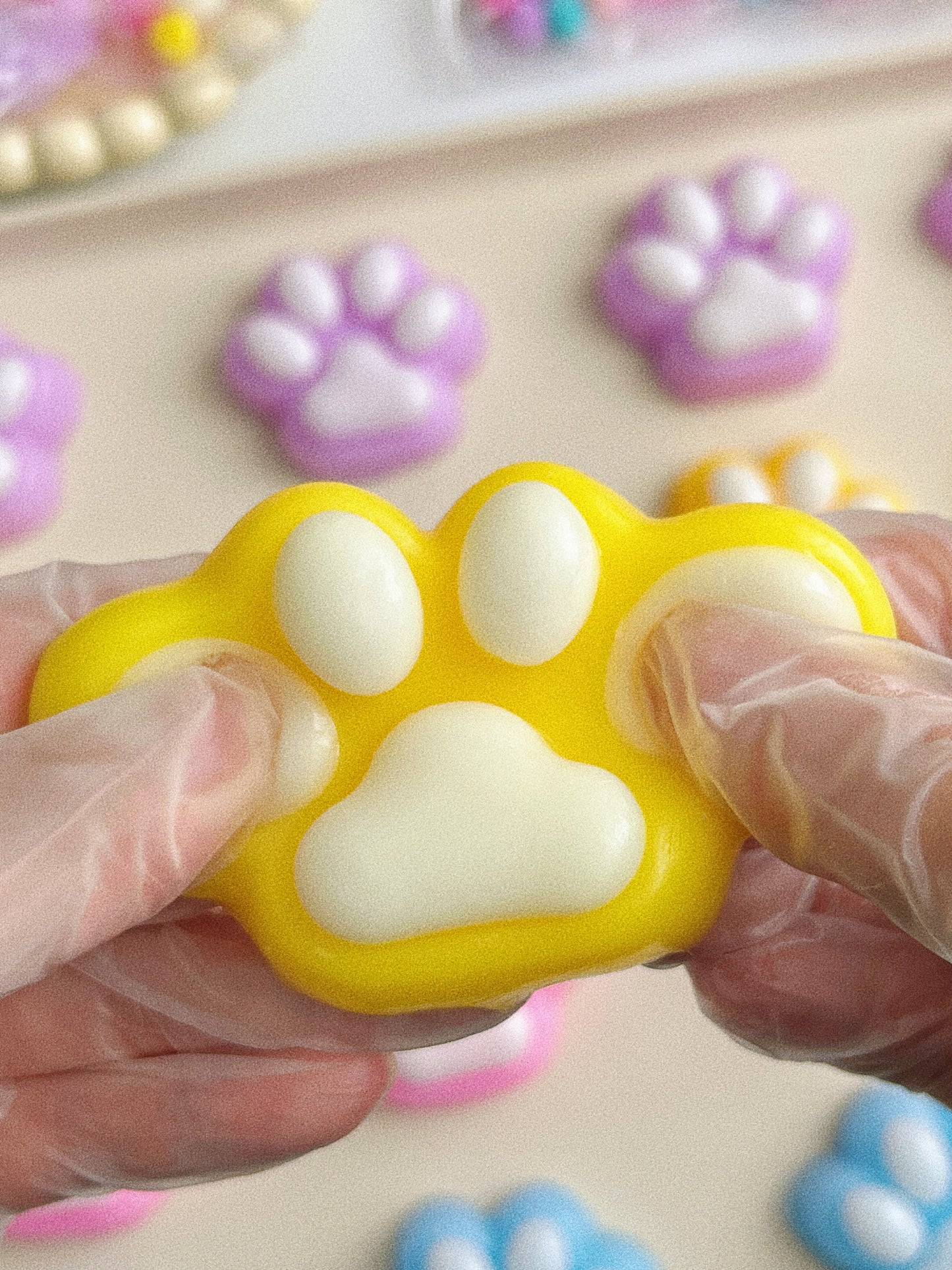 Dual-Tone Cat Paw Squishy – Soft and Satisfying Stress Relief Toy