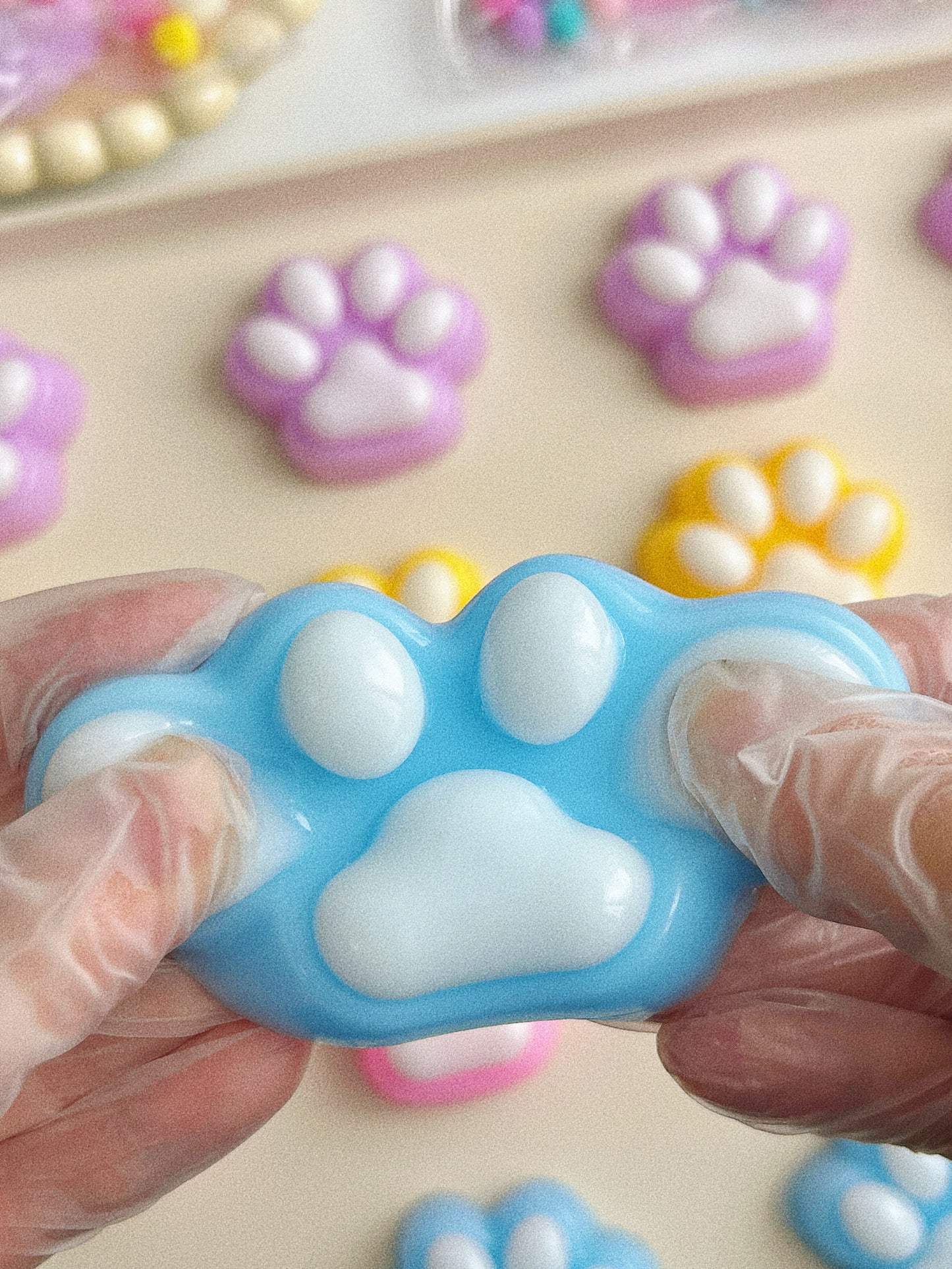 Dual-Tone Cat Paw Squishy – Soft and Satisfying Stress Relief Toy