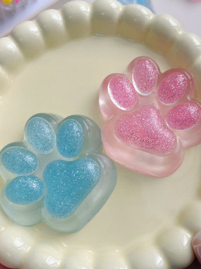 Crystal Glitter Cat Paw Squishy – Medium Size in Sparkling Cat Paw